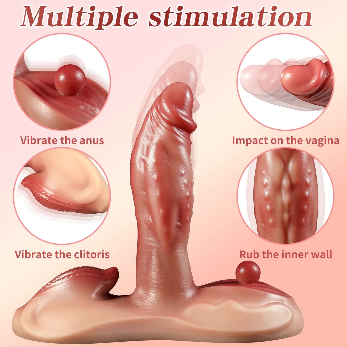 4-in-1 rose vibrator with tapping and thrusting functions