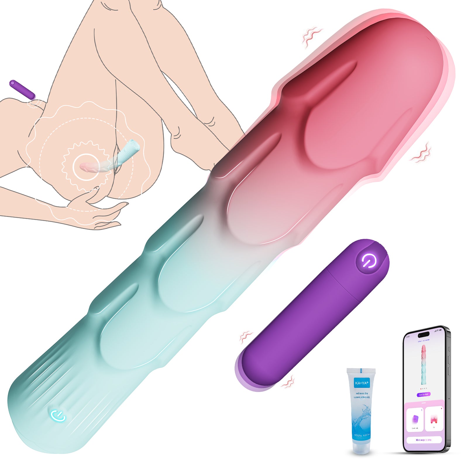 Vibrator wand set with bullet vibrator(ZEROCHU 7Ge)