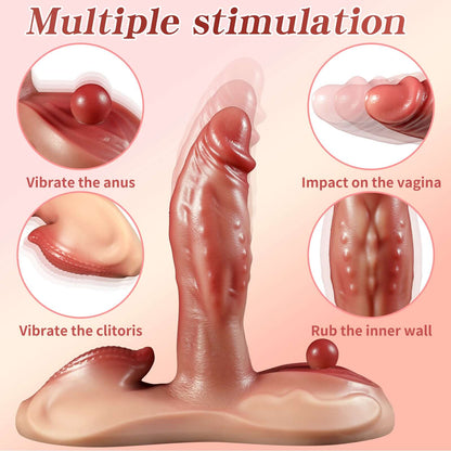 4-in-1 rose vibrator with tapping and thrusting functions