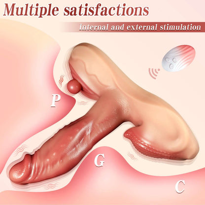 4-in-1 rose vibrator with tapping and thrusting functions